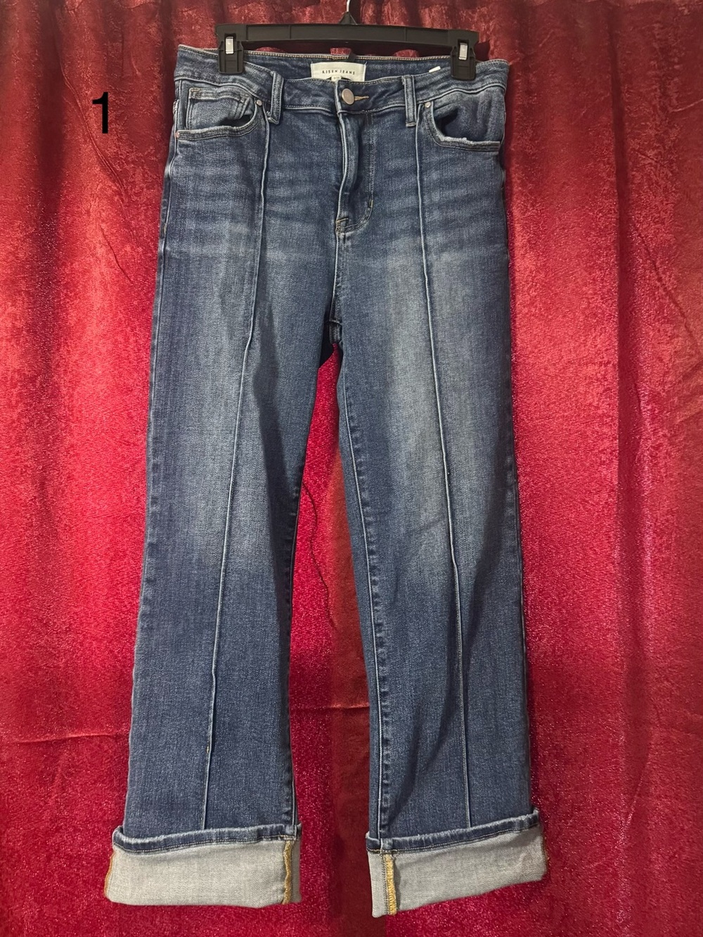 Front-Seamed Cropped Risen Jeans